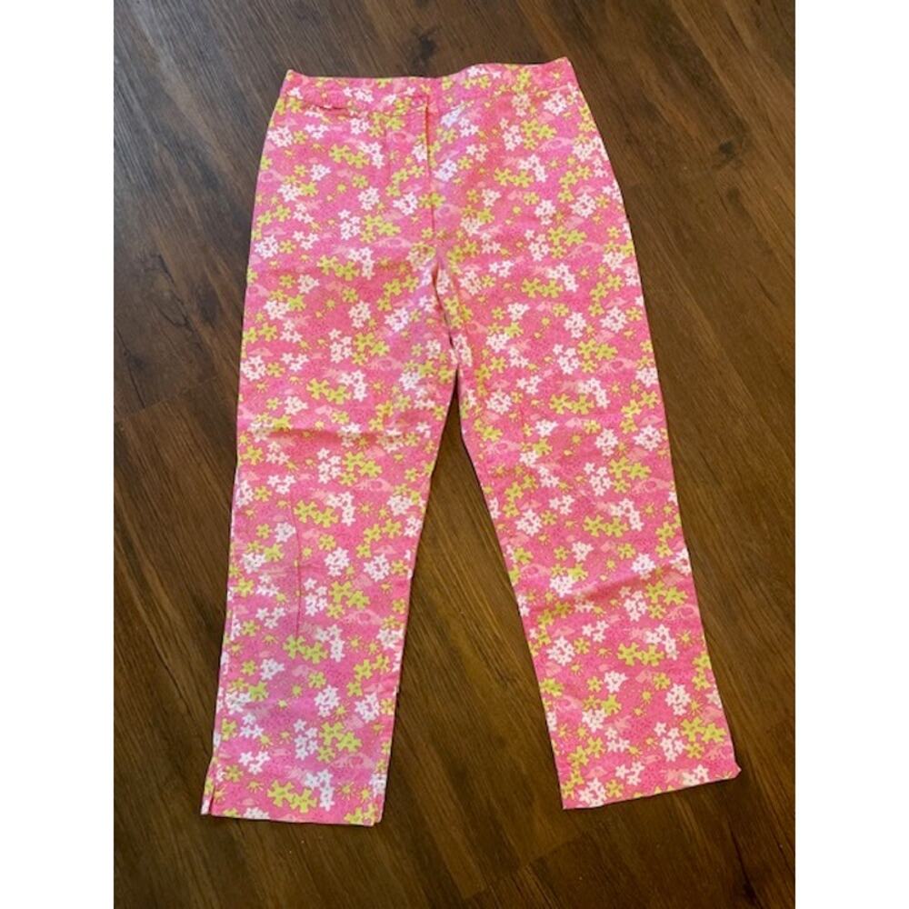 Vintage‎ Lilly Pulitzer Size 2 Happy Hippo Pants Pink Lime